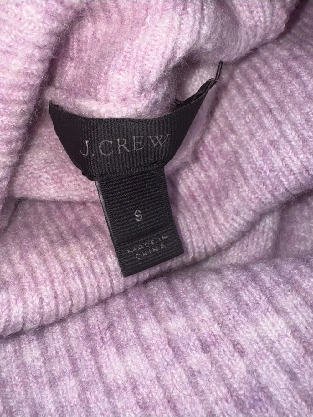 J. Crew Lavender Ribbed Turtleneck Sweater alpaca merino wool